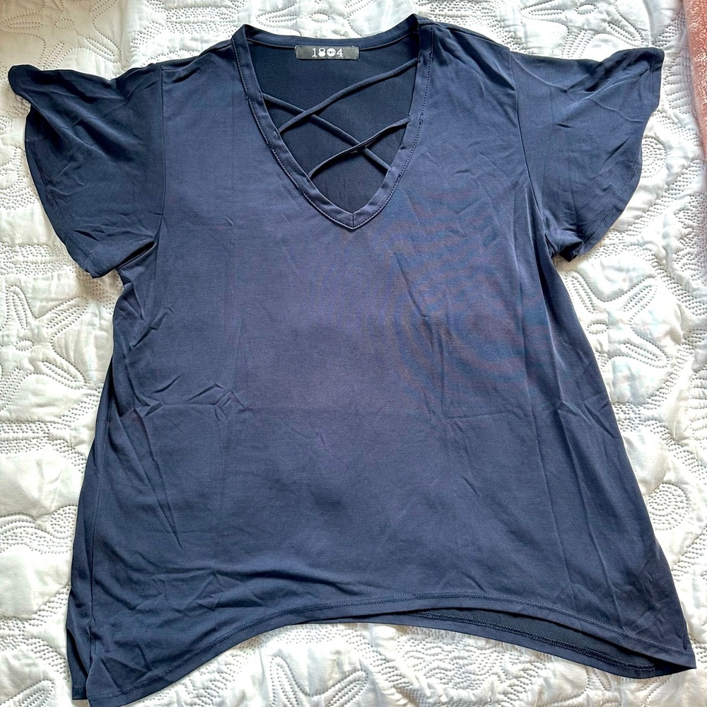 Flowy Navy Blue T Shirt